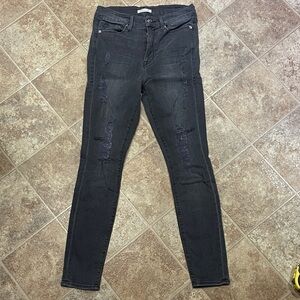 Good American distressed Black Skinny Jeans size 8/29